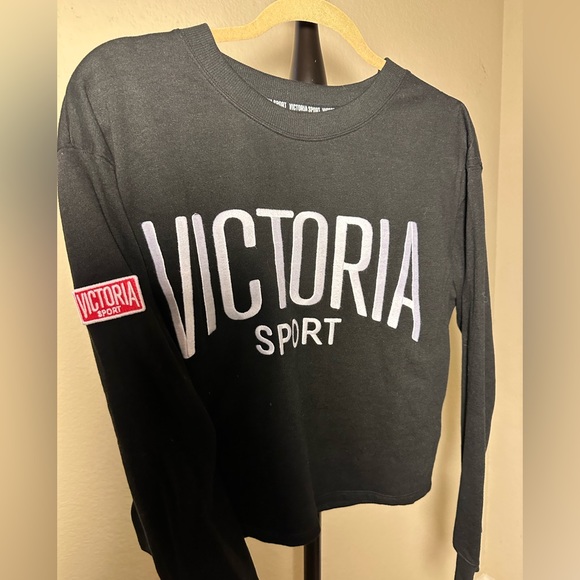 #3 Victoria Secret Sport Cropped Sweatshirt Size:Small Color Black - Picture 7 of 7